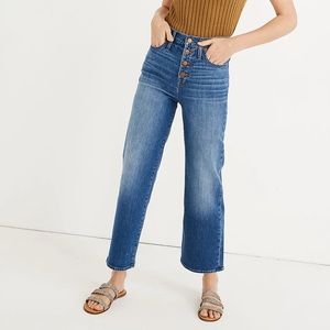 Madewell slim wide leg crop jeans